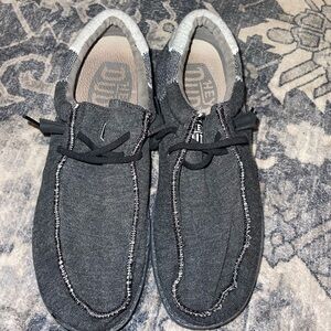 Hey Dude Wally Stitch Shoes Black Men’s Size 9 Casual Slip-On Lightweight